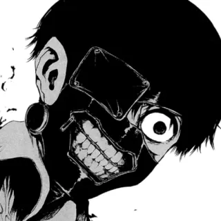 🖤 03883a86 Ken Kaneki Tokyo Ghoul anime, manga, donker, ghoul, masker, kaneki ken telegram sticker