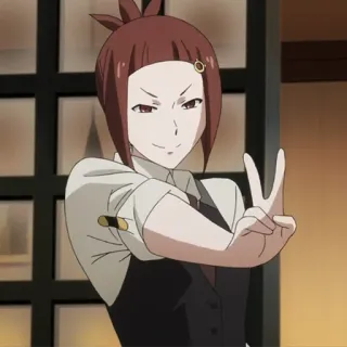 ✌️ 66edc0ac anime meisje, vredesteken, anime, personage, vrouwelijk telegram sticker