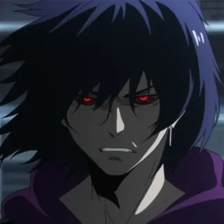 😡 d36f4a31 anime, personage, manga, portret, donker haar, rode ogen telegram sticker