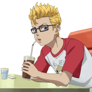 🥤 0a8a743a LAS VEGAS Anime, Kacamata, Las Vegas, Minum, Kartun telegram sticker