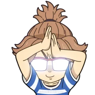 🆒 3fab7602 @swall0wk0reabl Anime, Óculos, Desenho animado telegram sticker