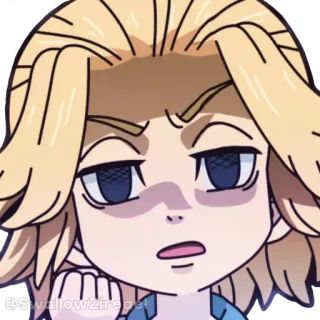 👊 9bd377cc @Swallowzirege Anime, Mangá, Personagem, Cabelo Loiro, Sério, Adesivo, Desenho Animado telegram sticker