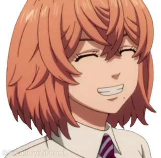 😁 d3a2bb0b SwallowZirael anime, personagem, garota, sorriso, arte telegram sticker