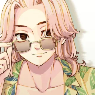 🌻 72616bc4 Anime, Karakter, Kacamata, Pakaian kasual, Bergaya, Potret telegram sticker