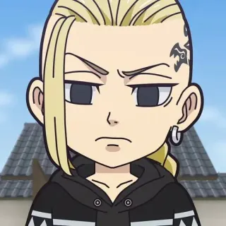 ⚜ 3e19c78b Draken Tokyo Revengers อนิเมะ, มังงะ, ดราเคน, ตัวละคร, ผมบลอนด์, รอยสัก telegram sticker