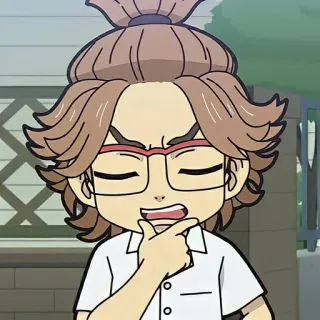 ⚜ 48600b16 อนิเมะ, การ์ตูน, ตัวละคร, กำลังคิด, แว่นตา, เด็กผู้ชาย telegram sticker