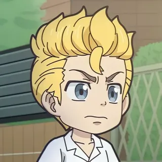 ⚜ 8f973c3b อนิเมะ, ผมบลอนด์, ตัวละคร, การ์ตูน, เคร่งขรึม, โกรธ telegram sticker