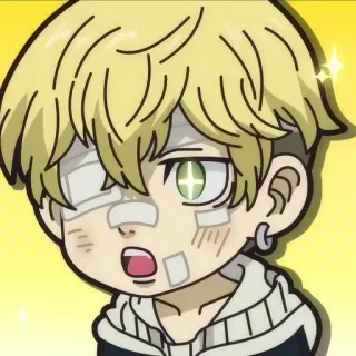 ⚜ fedd8acf อนิเมะ, การ์ตูน, เด็กผู้ชาย, ผ้าพันแผล, ตัวละคร telegram sticker