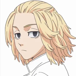 😐 0dce584d Mikey Tokyo Revengers 애니메이션, 만화, 캐릭터, 금발, 무표정, 남성 telegram sticker