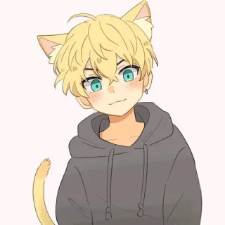 😊 49eaef04 애니메이션, 고양이, 소년, 귀여운, 귀, 꼬리, 만화 telegram sticker