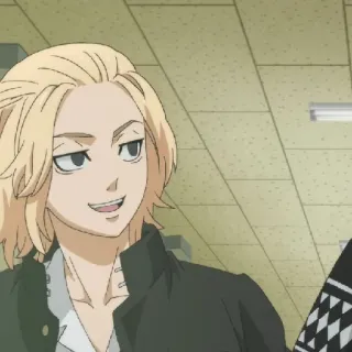 😏 4a0b1da2 Manjiro Sano Tokyo Revengers anime, cabelo loiro, mangá, personagem, Manjiro Sano, Tokyo Revengers telegram sticker