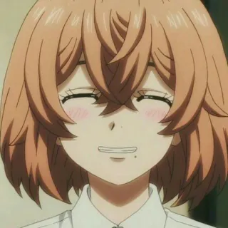 😁 653eba10 anime, sorrindo, feliz, feminino, desenho animado telegram sticker