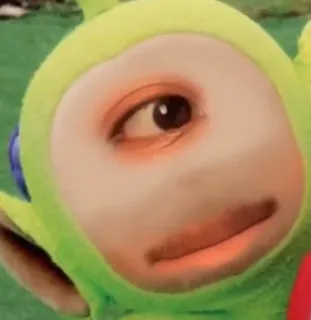 😳 92296bbe Dipsy Teletubbies телепузики, дипси, смешной, мем, милый, зеленый telegram sticker