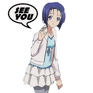 🤗 3ba4d99d SEE YOU anime, gadis, sampai jumpa, salam, melambai telegram sticker