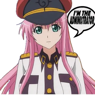 👸 81311d2b I'M THE ADMINISTRATOR Anime, Administrator, Rambut Pink, Perwira, Seragam telegram sticker