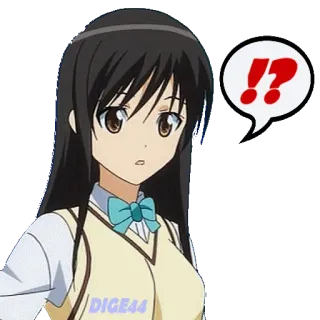 ⁉️ 9850368d DIGE44 Anime, Gadis, Pertanyaan, Terkejut, Stiker telegram sticker