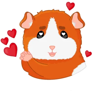 😍 07445dac chuột lang, trái tim, dễ thương, động vật, gặm nhấm, tình yêu telegram sticker