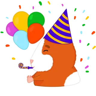 🥳 9fd3a2f3 chuột lang, sinh nhật, tiệc, lễ kỷ niệm, bong bóng, hoa giấy, dễ thương telegram sticker
