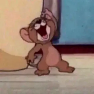 😂 58cc3149 Jerry Tom and Jerry dibujos animados, ratón, gracioso, expresión, riendo telegram sticker