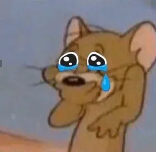 😂 607fb6db Jerry Tom and Jerry Jerry, ratón, llorando, triste, dibujos animados telegram sticker