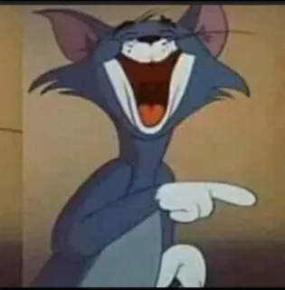 😂 66f5a0fe Tom Cat Tom and Jerry Dibujo animado, Gato, Señalando, Riendo, Meme, Divertido, Clásico telegram sticker