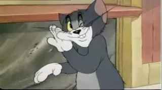 😉 6746109b Tom gato, dibujos animados, animal telegram sticker