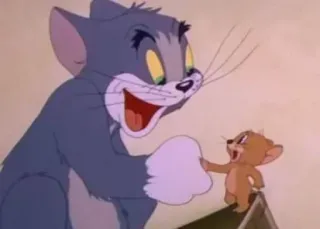 🤝 9b032bec Tom and Jerry dibujos animados, gato, ratón, amistad, animación telegram sticker