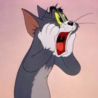 😲 b4a54f1d Tom Cat Tom and Jerry dibujo animado, gato, impactado, sorpresa, expresión telegram sticker