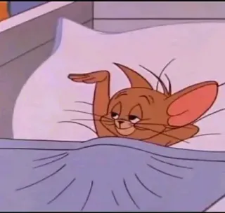 😌 b510bf81 Jerry Tom and Jerry Dibujo animado, Ratón, Somnoliento, Cama, Cansado, Perezoso telegram sticker