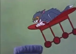 🛩️ b8f55d25 Tom Tom and Jerry gato, avión, dibujos animados, gracioso, personaje, tom y jerry telegram sticker