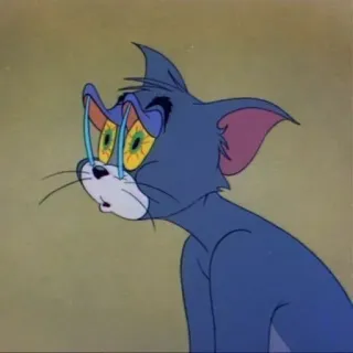😴 0263576f Tom Cat Tom and Jerry Kreskówka, Kot, Wyczerpany, Zmęczony, Meme, Śmieszne telegram sticker