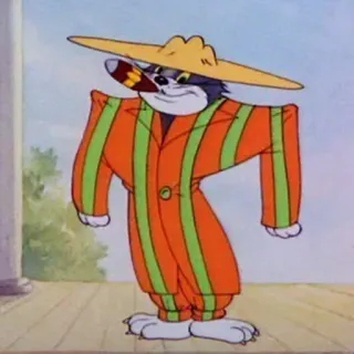 🙂 2d35a6a1 Tom Cat Tom and Jerry Kreskówka, Kot, Postać, Tom i Jerry, Cygaro, Zabawne telegram sticker