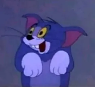 🤪 30b1d74e Tom Cat Tom and Jerry Kreskówka, Kot, Śmieszne, Meme, Animowane, Wyrażenie, Szalony telegram sticker