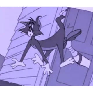 😧 3b354b7d Tom Cat kreskówka, kot, postać, zwierzę, Tom i Jerry telegram sticker