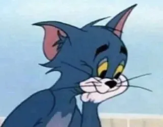 🙁 44ad23f6 Tom Tom and Jerry kot, kreskówka, smutny, myślący, Tom i Jerry telegram sticker