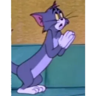 🙏 5ca06582 Tom Cat Tom and Jerry Koc Tom, Kreskówka, Animowany, Kot, Klasyczny telegram sticker