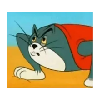 🤓 8023ac13 Tom Cat Tom and Jerry kot, kreskówka, zły, śmieszny, Tom i Jerry, kot Tom telegram sticker
