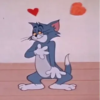 ❤ 821b97cd Tom Cat Tom and Jerry kreskówka, kot, miłość, uczucie, serce, animowany, śmieszny, słodki telegram sticker