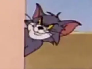 🤨 8d99c3ed Tom Cat Tom and Jerry kot, kreskówka, animacja, postać, podglądanie telegram sticker