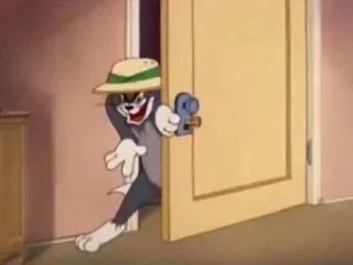 😈 90d42d5f Tom Cat Tom and Jerry Kreskówka, Kot, Animacja, Postać, Śmieszne, Retro, Komedia telegram sticker