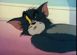 😒 9292baa2 Tom Tom and Jerry Kreskówka, Kot, Wyczerpany, Śpiący, Leżący, Tom i Jerry telegram sticker