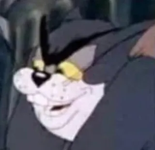 😈 95a26205 kot, kreskówka, zły, śmieszne, mem, postać telegram sticker