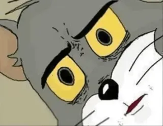 😳 98278c61 Tom Cat Tom and Jerry Kreskówka, Kot, Meme, Śmieszne, Wyrażenie, Postać, Knujący telegram sticker