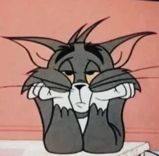 😣 b308542d Tom Cat Tom and Jerry Kreskówka, Kot, Smutny, Zmęczony, Meme, Tom i Jerry, Animowany telegram sticker