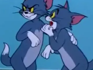 😏 b90e69d0 Tom Cat Tom and Jerry kot, kreskówka, śmieszne, animacja, postać, Tom i Jerry telegram sticker