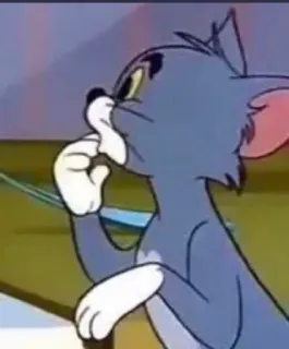 😳 ca49bff5 Tom Cat Tom and Jerry Kreskówka, Kot, Meme, Śmieszne, Myślenie, Rozmyślanie, Tom i Jerry telegram sticker