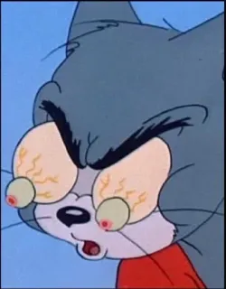 😳 dfbee9ad kot, kreskówka, oczy, śmieszne, wyczerpany, zmęczony telegram sticker