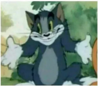 🤷‍♂ f9d7ac83 Tom Tom and Jerry kreskówka, kot, wzruszenie ramionami, humor telegram sticker