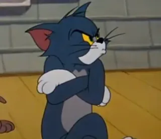 😒 fd41a8ff Tom Cat Tom and Jerry Kreskówka, Kot, Zły, Frustracja, Śmieszne telegram sticker