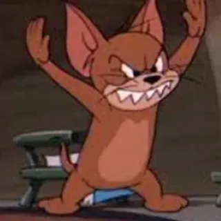 🌸 18991e30 Jerry Tom and Jerry Dibujo animado, Ratón, Enfadado, Divertido, Animado telegram sticker